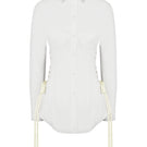 White corset-panelled shirt by Sean Sheila, featuring structured design and fitted silhouette, front view.