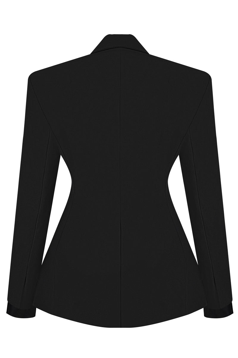 Sean Sheila classic tailored Lily embroidered suit jacket, front view showing detailed floral embroidery and structured fit.