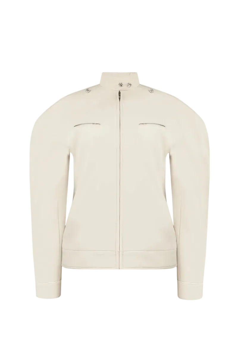 Sean Sheila rounded motor jacket, stylish motorcycle-inspired jacket with a sleek design and front view, FW25MJFront.jpg