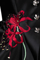 Red embroidered tank top from Sean Sheila's Signature collection, featuring detailed embroidery and sleeveless design.