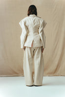 Sean Sheila collared jacket with structured sleeves, showcasing a stylish back view from the FW25 collection.