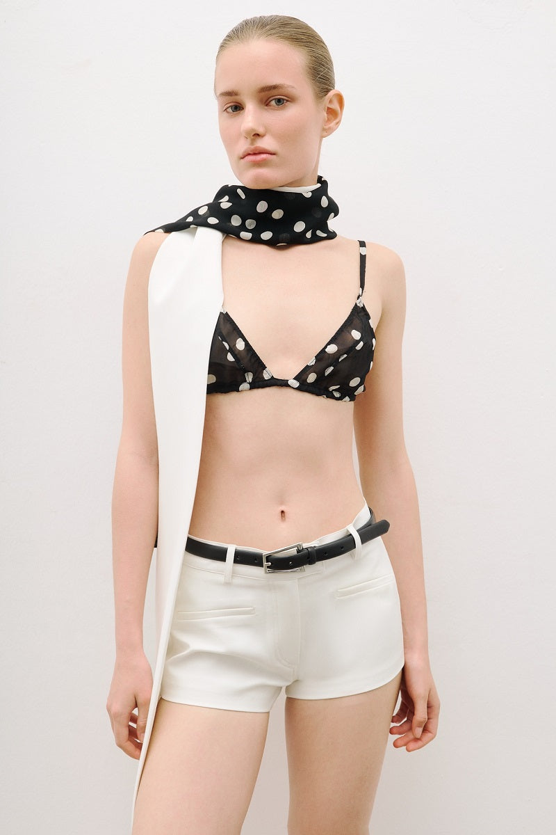 AWAVE polka dot adjustable bralette with matching shawl, showcasing lightweight fabric and stylish design, ideal for casual wear.