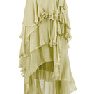 Fairy layered green maxi skirt from Stolen Stores featuring flowing fabric and whimsical design for a boho look.