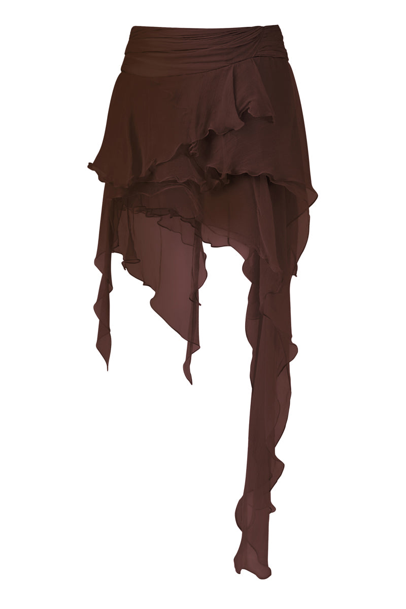 CULT MIA X STOLEN STORES BROWN FAIRY TOP AND SKIRT SET - CULT MIA