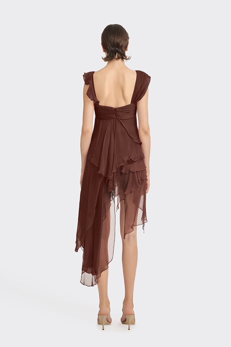 CULT MIA X STOLEN STORES BROWN FAIRY TOP AND SKIRT SET - CULT MIA