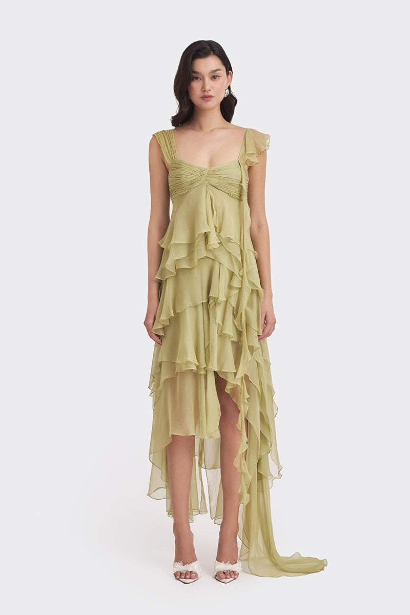 Green fairy-themed mini top by Stolen Stores featuring a playful, cropped design and whimsical style.