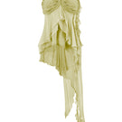 Green mini fairy top by Stolen Stores, featuring a fitted design with short sleeves and decorative details.