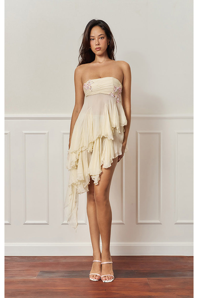 FAIRY TUBE TOP IN LIGHT YELLOW | CULT MIA FAIRY TUBE TOP IN LIGHT YELLOW | CULT MIA