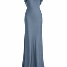 Blue CULT MIA X Stolen Stores fairy ruffle maxi dress featuring flowing fabric and delicate ruffle details, perfect for elegant occasions.