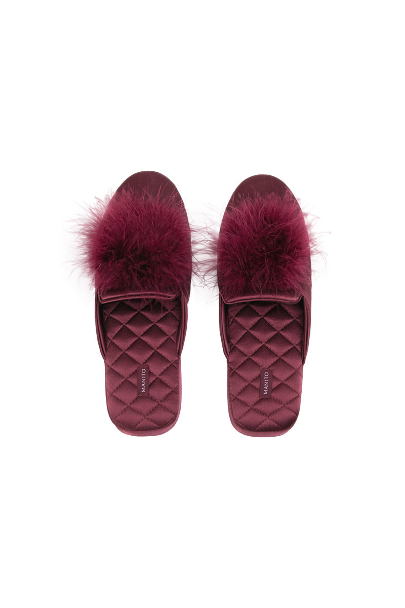 FIESTA SILK WOMEN'S SLIPPER IN BURGUNDY RED - CULT MIA
