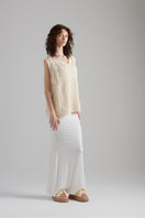 First Born Knits Amelie Knit top in soft fabric, featuring a cozy fit and stylish design, worn by a model.