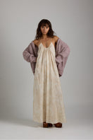 Purple Coco cardigan by First Born Knits, soft knitted women's cardigan with a relaxed fit and textured design.