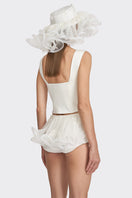 Off-white fitted corset bustier top by Stolen Stores, form-fitting design with structured bust and sleek style.