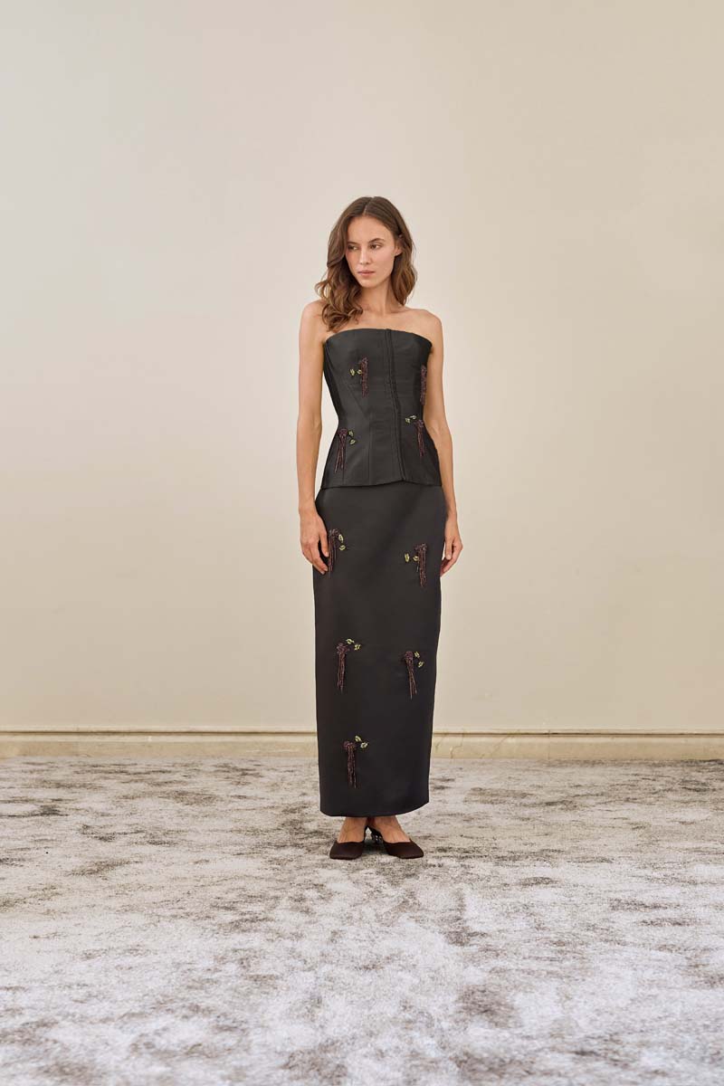 FLARE CORSET IN BLACK