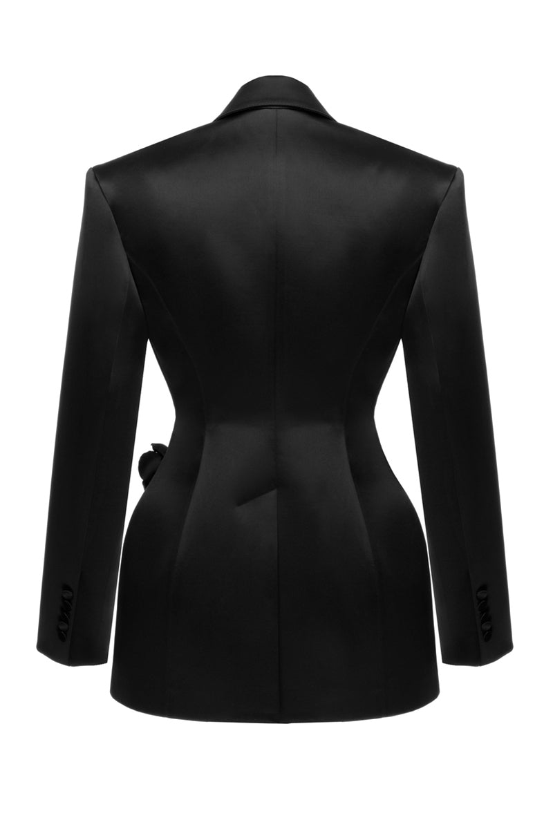 Black Fleur blazer by MATTERS featuring tailored fit and stylish lapel, perfect for professional or casual outfits.