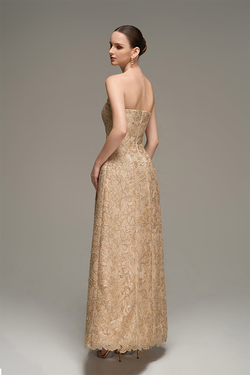 BUSTIER LACE MAXI DRESS IN BEIGE | CULT MIA | I.H.F Studio BUSTIER LACE MAXI DRESS IN BEIGE | CULT MIA | I.H.F Studio