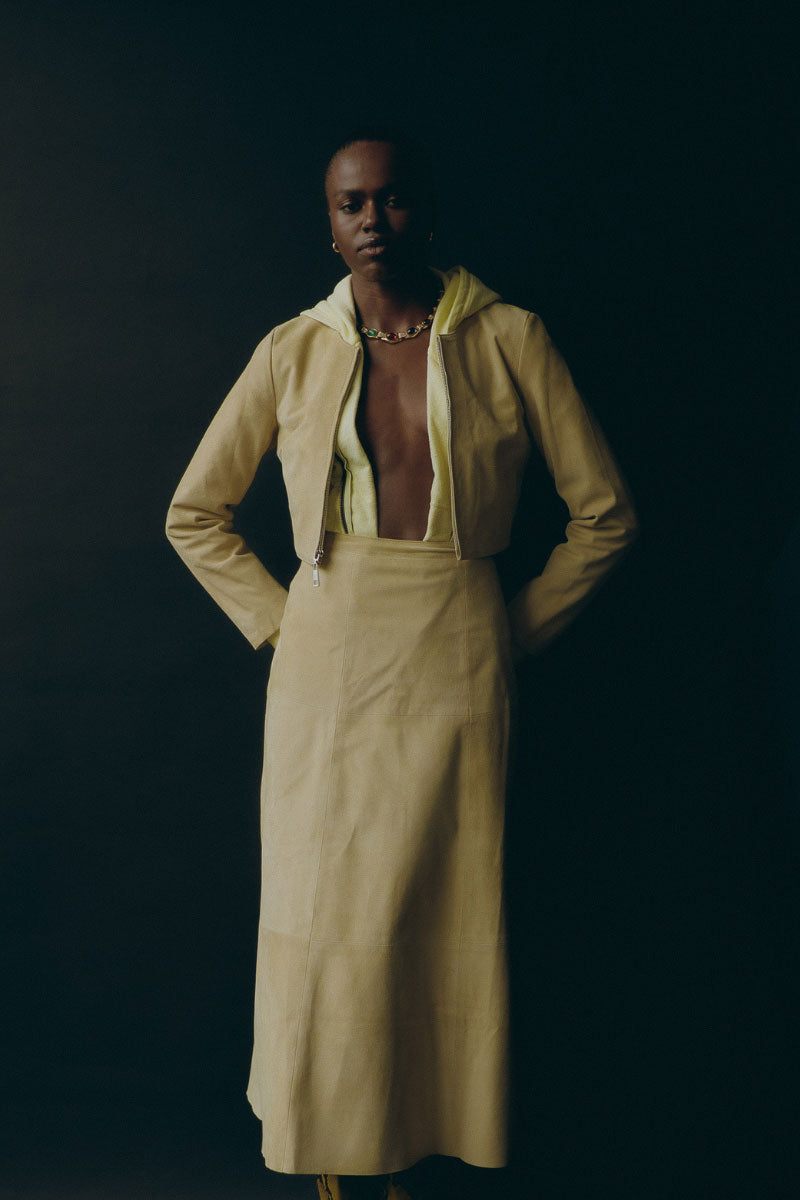 FORT MAXI SKIRT IN BUTTER YELLOW