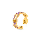Lavender Monserrate Garcia band ring by Álvaro Ávila featuring a sleek silver band with lavender-colored accents.