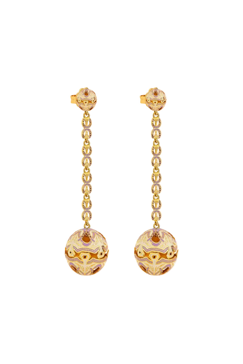 Lavender Aura Drop Earrings by Álvaro Ávila featuring elegant, handcrafted earrings with a smooth lavender finish.