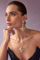 Lavender Jardin statement drop earrings by Álvaro Ávila featuring intricate design and elegant drop style.