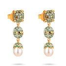 Green Lia Drop Earrings by Álvaro Ávila featuring elegant, dangling design with intricate details and a polished finish.