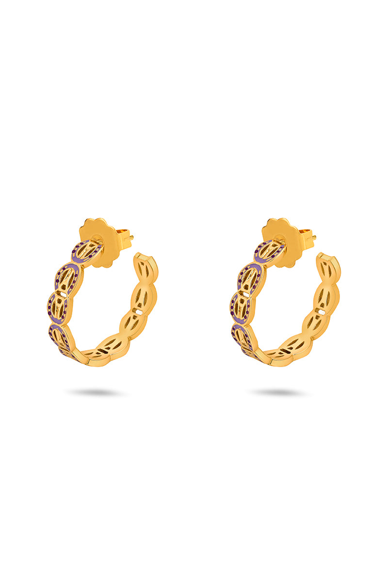 LAZO HOOP EARRINGS IN LAVENDER MONSERRATE