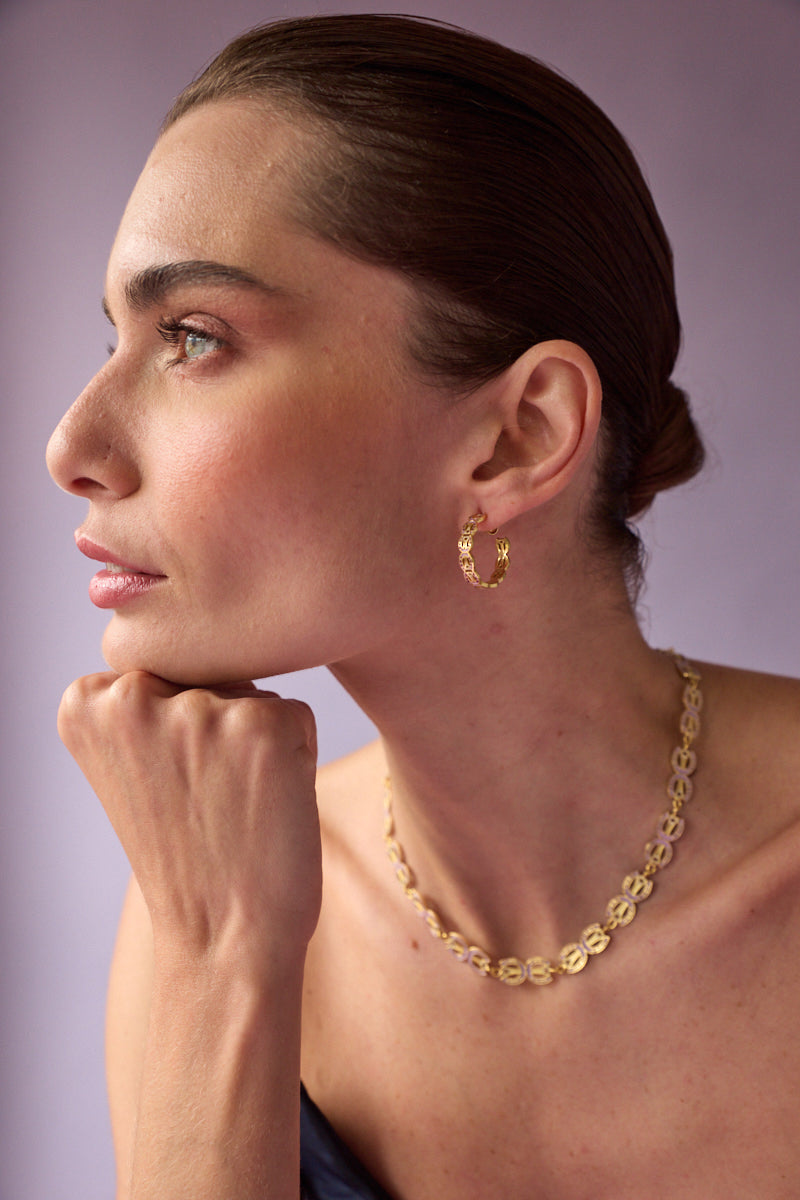LAZO HOOP EARRINGS IN LAVENDER MONSERRATE