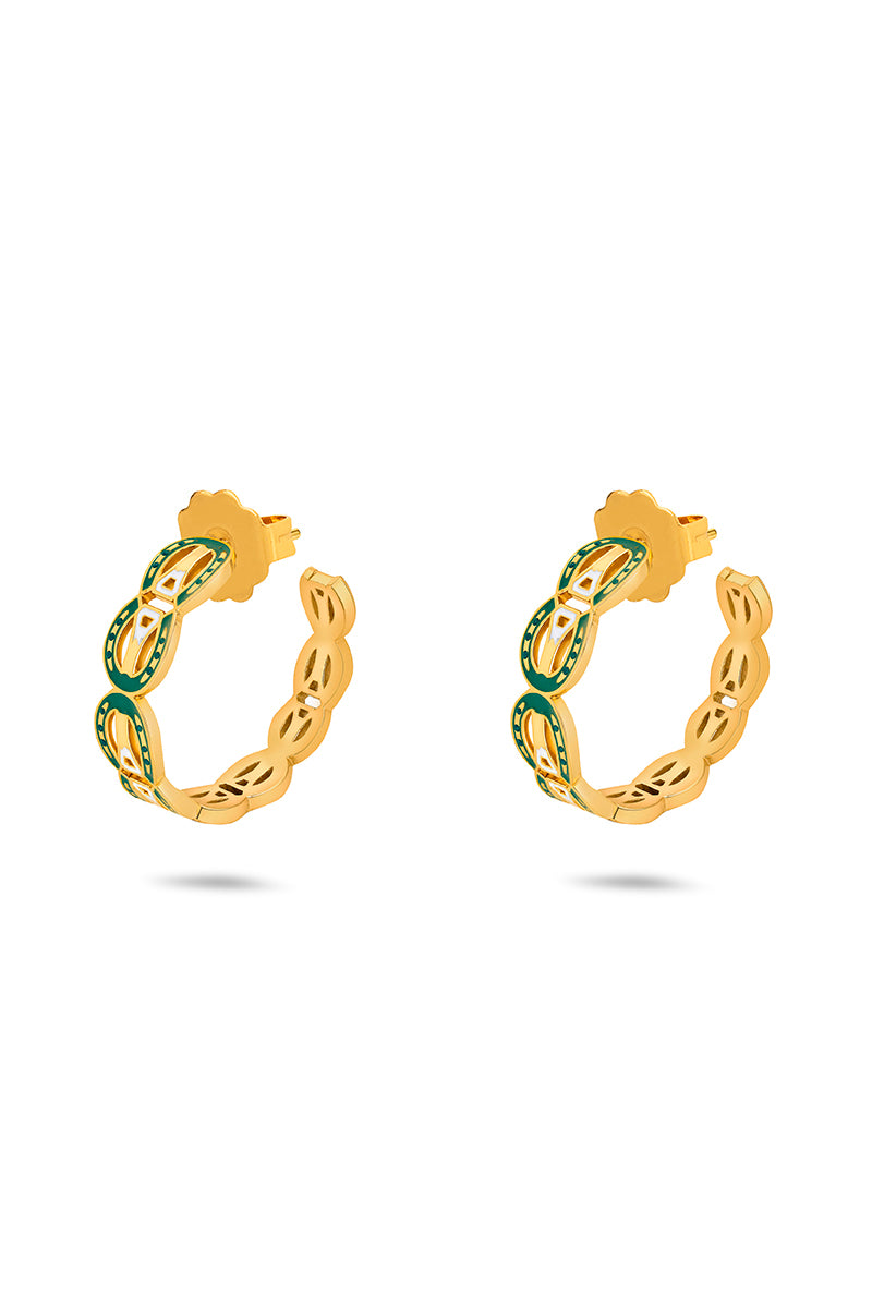LAZO HOOP EARRINGS IN GREEN SOPO