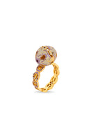 Lavender Álvaro Ávila Amparo large egg ring from Fortuna Rings collection, featuring elegant ring design with a smooth finish.
