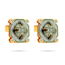 Álvaro Ávila Proteccion Stud Earrings in green with simple, elegant design, perfect for everyday wear.