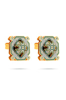Álvaro Ávila Proteccion Stud Earrings in green with simple, elegant design, perfect for everyday wear.