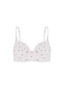 White patterned underwire bra from Ellipse Lingerie, featuring supportive cups and delicate lace details.