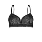 Black Echoes Bralette from Ellipse Lingerie with delicate lace details and comfortable fit, displayed on a neutral background.