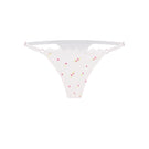 White Brazilian string underwear with a patterned design from Ellipse Lingerie, featuring delicate fabric and minimal coverage.