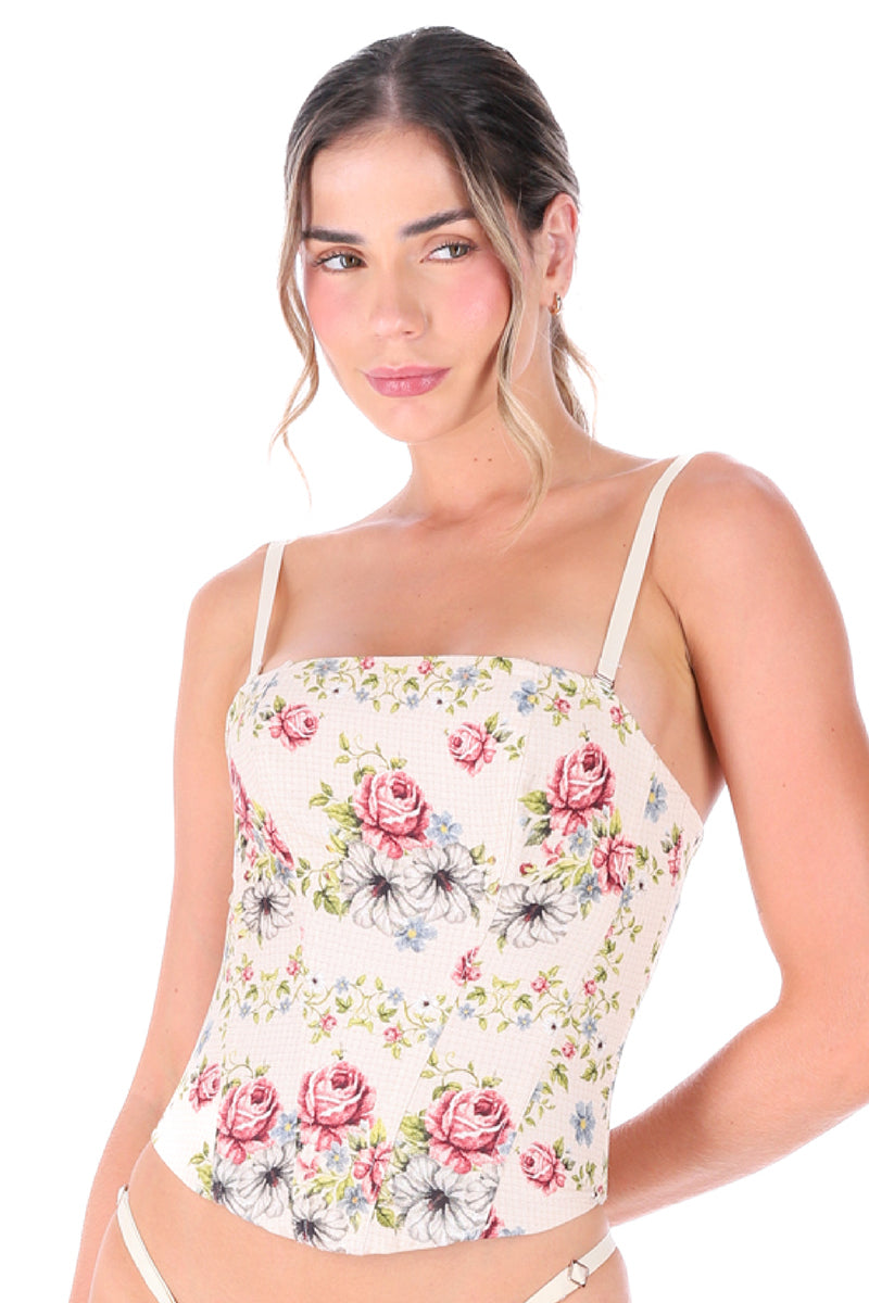 Ellipse Lingerie DREAMER corset pattern for tops, shown in a detailed, close-up image highlighting fabric and design features.