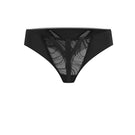 Black Echoes Thong underwear by Ellipse Lingerie with smooth fabric and minimal design, displayed on a neutral background.