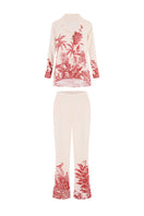Ellipse Lingerie echoes pajama pants set with patterned fabric, featuring a comfortable fit and cozy design for relaxed nights.