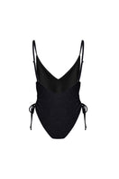 Black Suncillo Francesca swimsuit featuring sleek design and comfortable fit, perfect for summer swimwear.