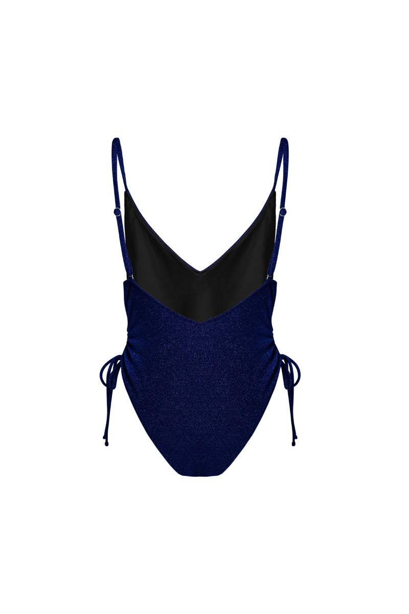 Suncillo Francesca swimsuit in vibrant ultramarine blue, featuring a sleek, fitted design for stylish beachwear.