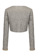 Nana Jacqueline Francesca cropped coat displayed from the back, showing tailored fit and stylish design in a sleek, modern silhouette.