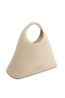 White POELLE Francesca top handle bag with sleek design and structured shape, featuring a stylish leather finish.