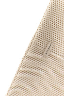 White POELLE Francesca top handle bag with sleek design and structured shape, featuring a smooth finish and elegant handles.