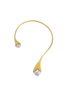 White Frost Necklace by Jude Benhalim featuring a sleek, modern design with a gold-tone chain and frost-inspired pendant.