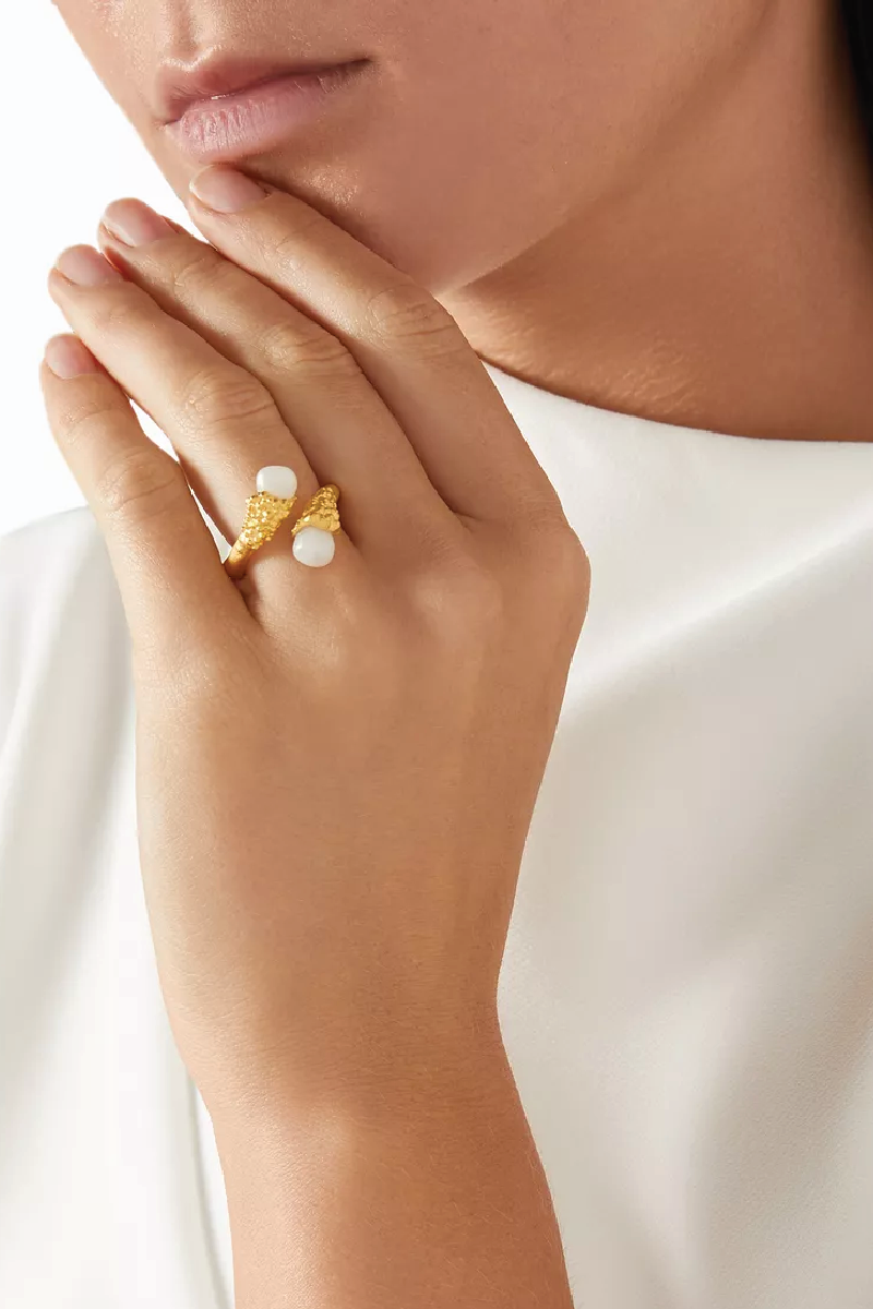 White Frost Ring by Jude Benhalim, showcasing a sleek silver ring with frosted finish and minimalist design.