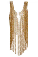 Silvia Gnecchi gold chain vest featuring a stylish chain detail, sleeveless design, and modern fit.