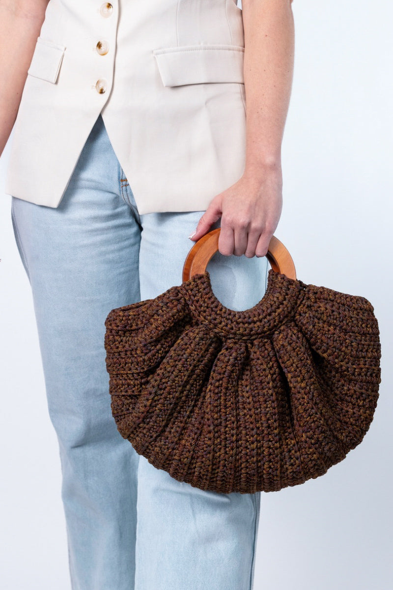 Brown Mara Brazil GAIA top handle bag with sleek design and sturdy handles, perfect for stylish everyday use.