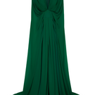 Elegant emerald gown from Tarık Ediz's GAMIE collection, featuring intricate detailing and flowing fabric.