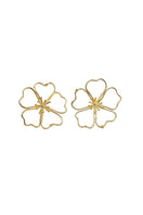 Sara & Flora Aurora Midi Contour Earrings, silver-toned earrings with sleek, curved design and polished finish.