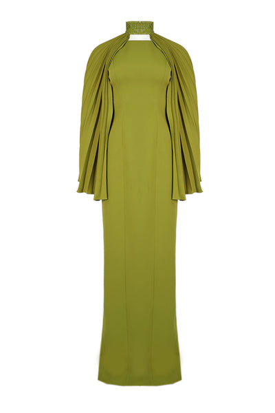 マダマダ　punch the air! cape dress ANIS PLEATED DETACHABLE CAPE MAXI DRESS | CULT MIA | Joanna