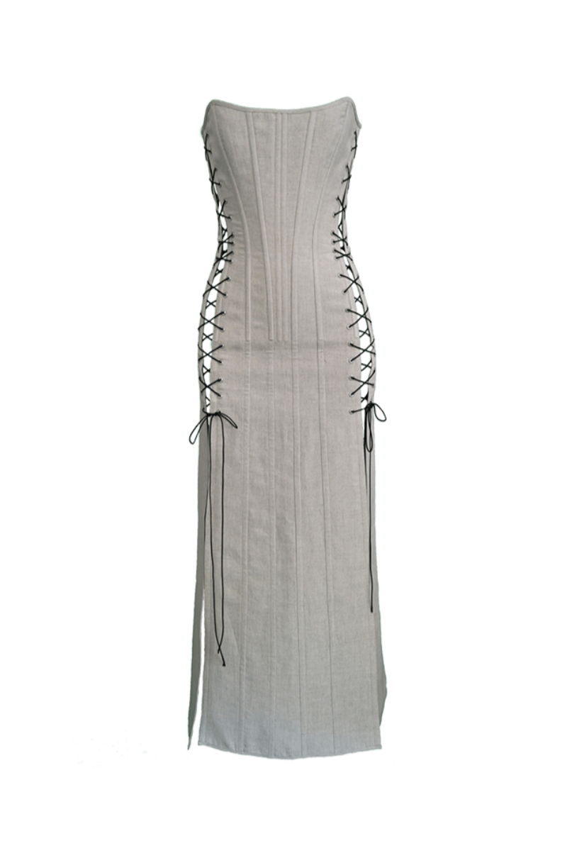 VICTORIAN LACE UP DRESS - CULT MIA